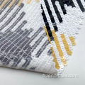 Tissu brodé en maille de paillettes métallisée en polyester